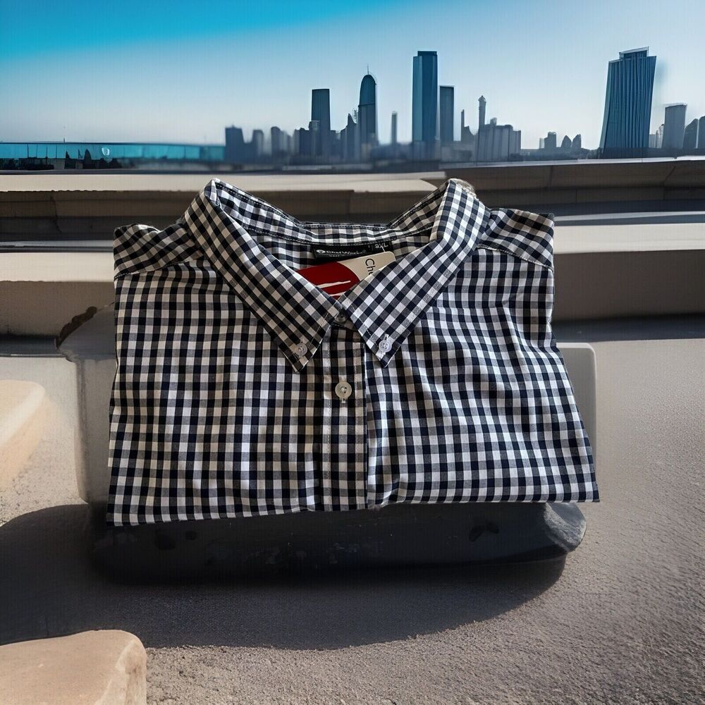 Chef Works Cook Shirt LS Blue White Check Pocket Comfort Ladies Size 3XL NWT